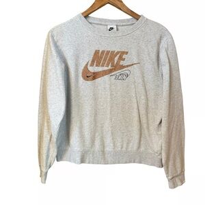Gray Nike Crew Neck Sweatshirt with Rose Gold